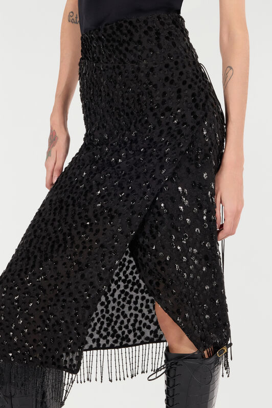 RC Skirt With Beaded Hem Black UKR304-FC004