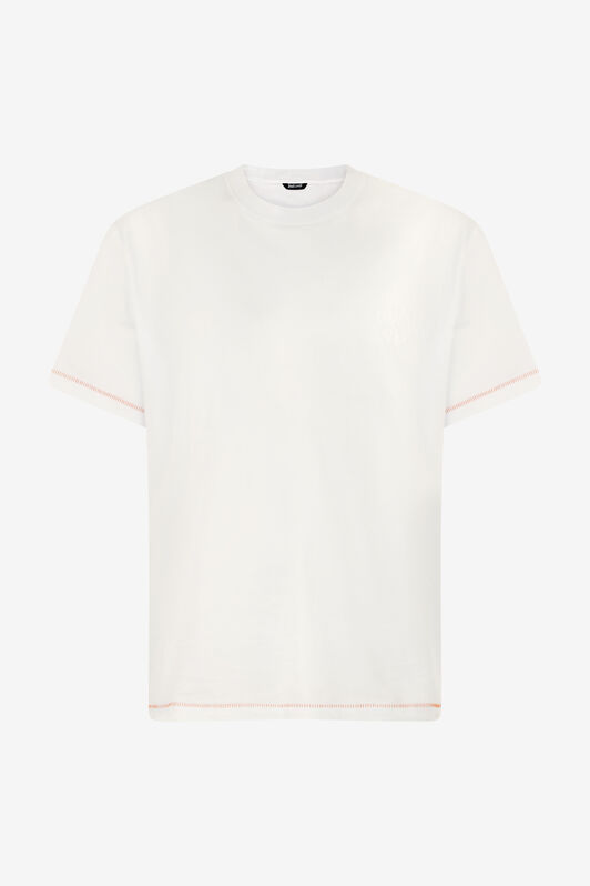 JC T-Shirt With JC Monogram And Contrasting Topstitching WHITE UFT037-UF057