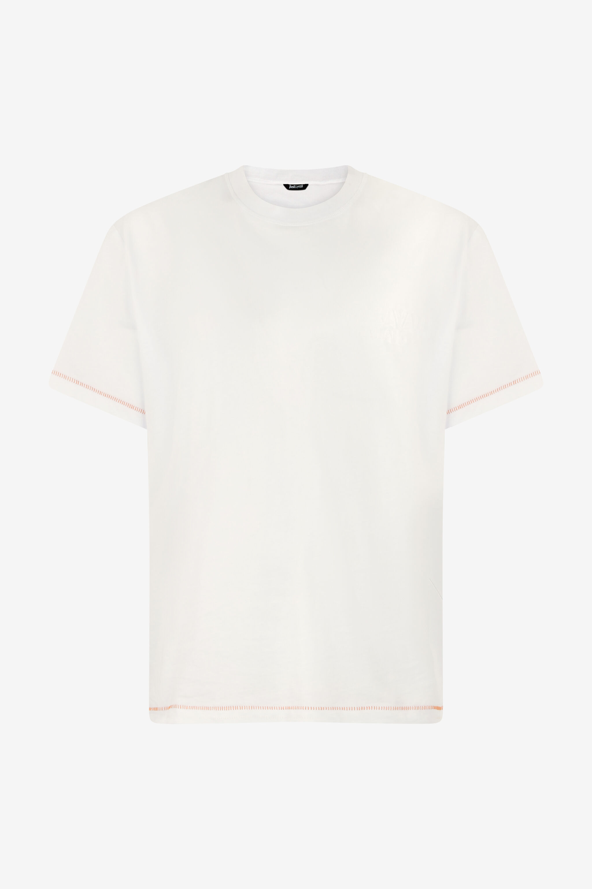 JC T-Shirt With JC Monogram And Contrasting Topstitching WHITE UFT037-UF057