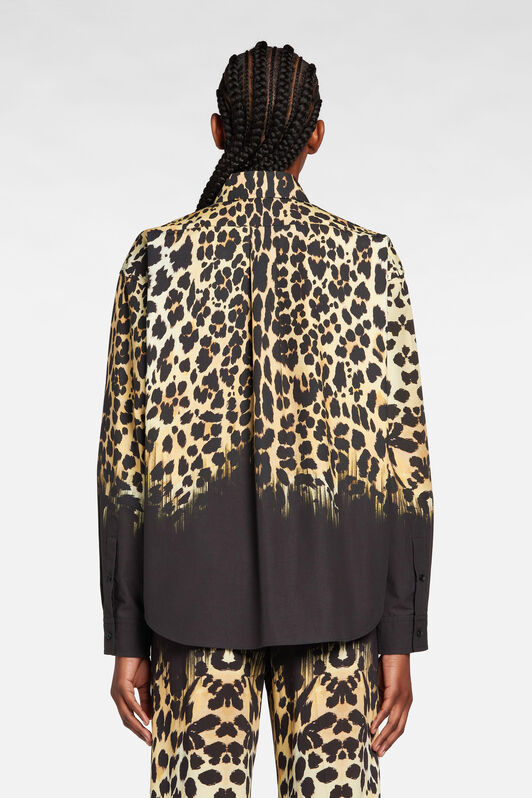 RC Leopard print button-up shirt RC Leopard print button-up shirt BLACK/RUM/NUDE NQT701-THB78