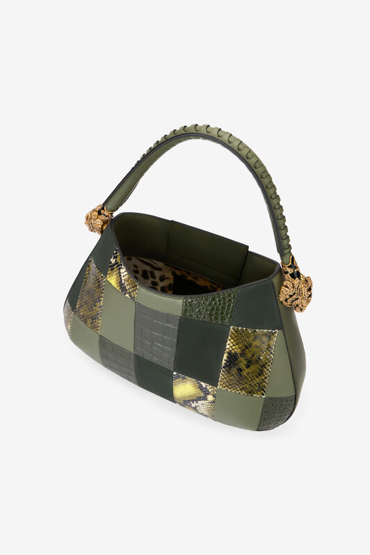 RC Hobo Roar Bag mit Patchwork Dunkelgrün TKB022-PZP01