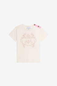 JU T-shirt Crème avec Monogram RC MILKY WHITE VJT62L-JD001