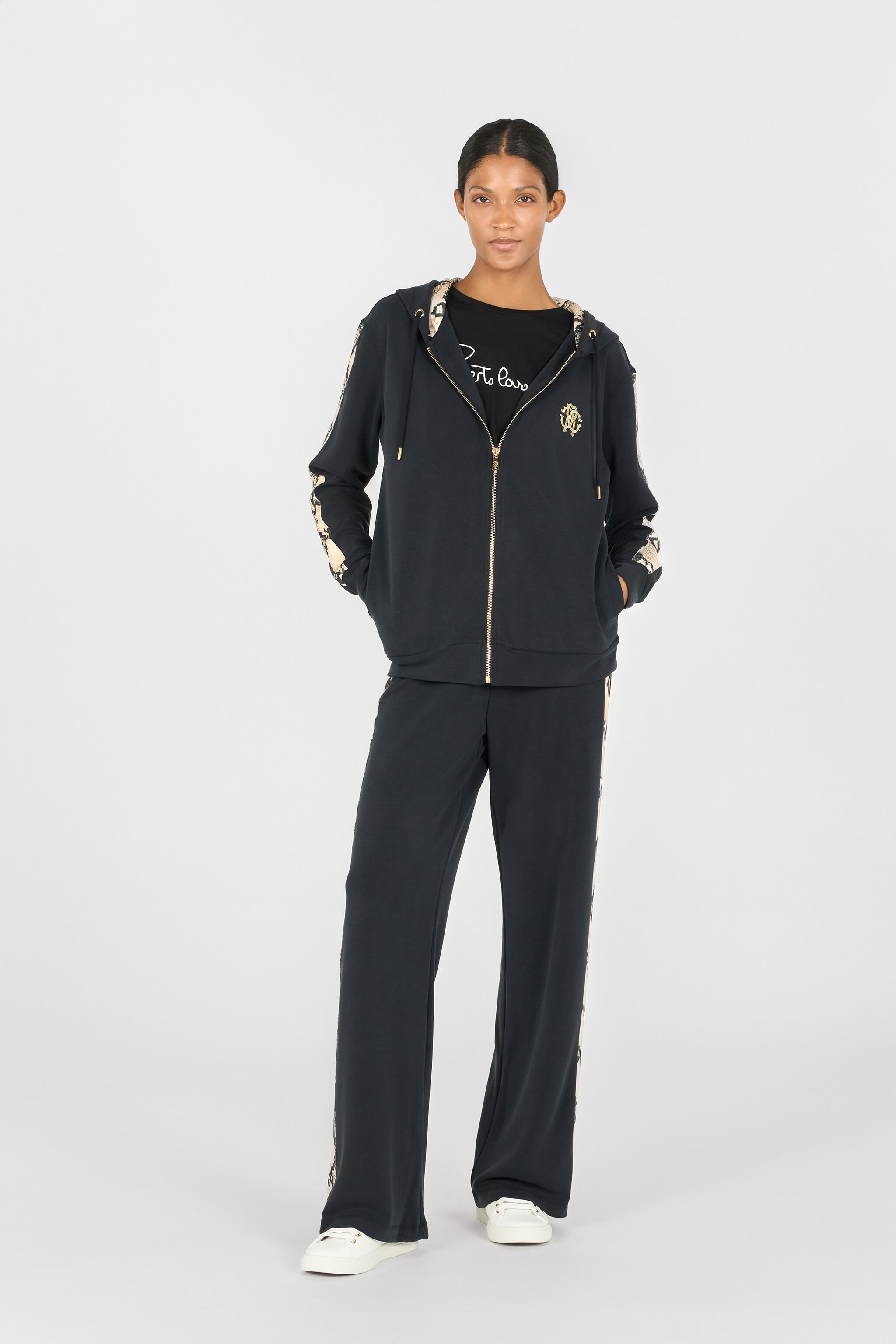 RC Sweatshirt Mit Reißverschluss Und Kapuze Schwarz OOT69A-CF054