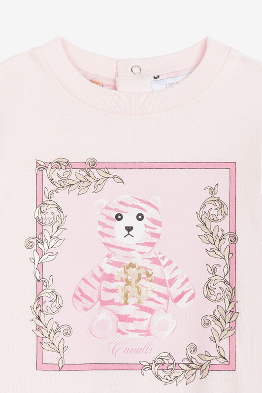 JU Teddy Bear-Print Cotton Sweatshirt JU Teddy Bear-Print Cotton Sweatshirt Pink RJT902-CF050