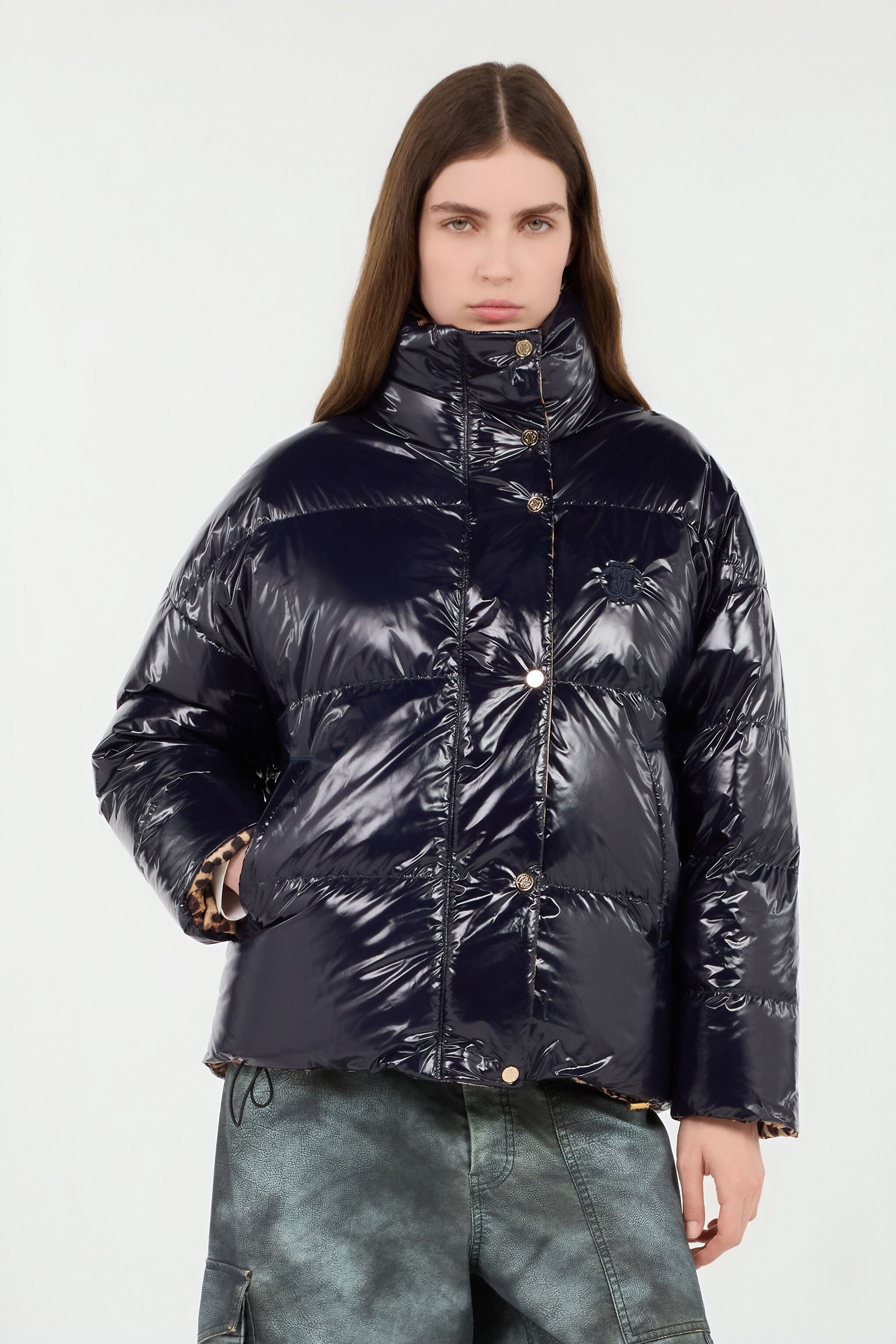RC Reversible Marble Print Down Jacket RC Reversible Marble Print Down Jacket BLUE ROT80B-FY035