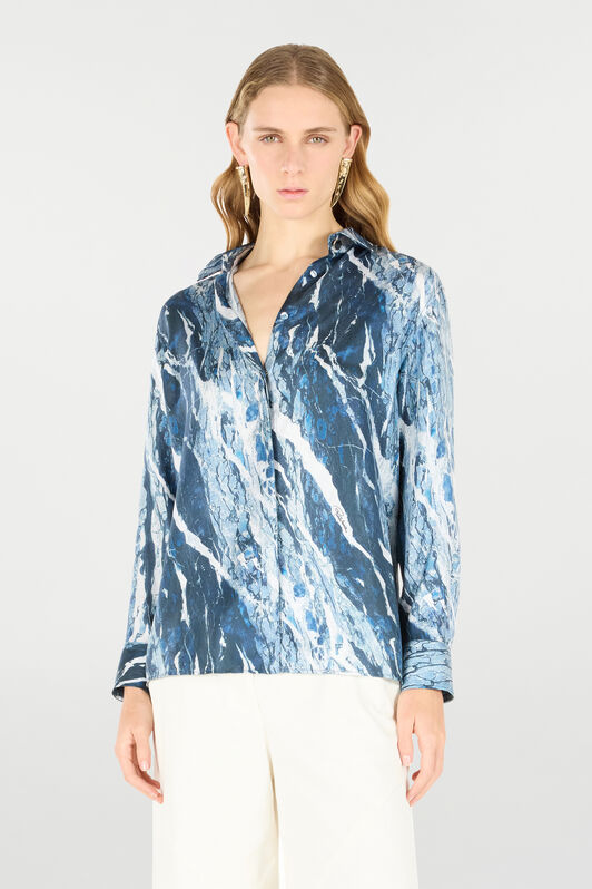 RC Marble-Print Shirt Dark blue UKT704-4QN22