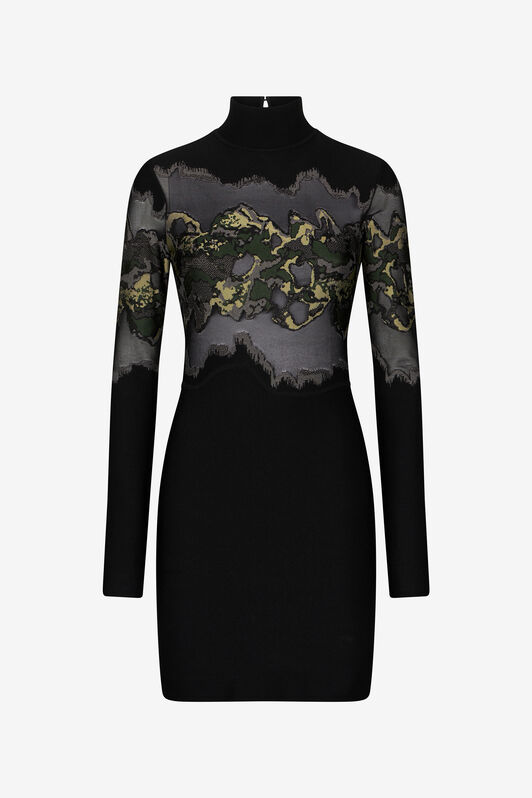 RC Minikleid Mit Jacquardmuster Marble Dunkelgrün TWM100-MA012