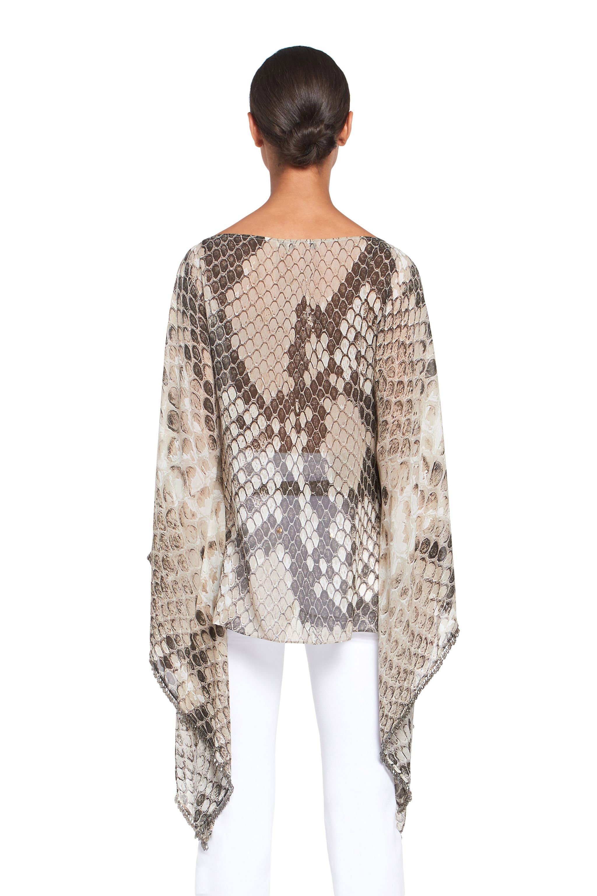 RC Macro Python Print Silk Kaftan TAUPE IQR726-GFP64