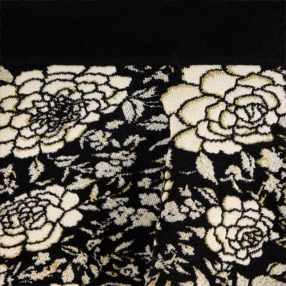 RC Mini Skirt with Jacquard Floral Motif Black/White VQM307-MI014