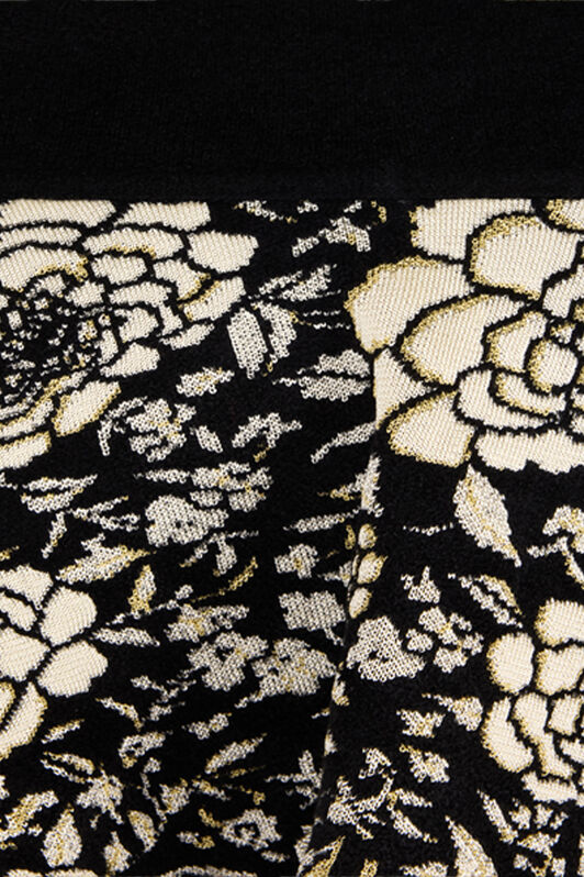 RC Mini Skirt with Jacquard Floral Motif RC Mini Skirt with Jacquard Floral Motif Black/White VQM307-MI014