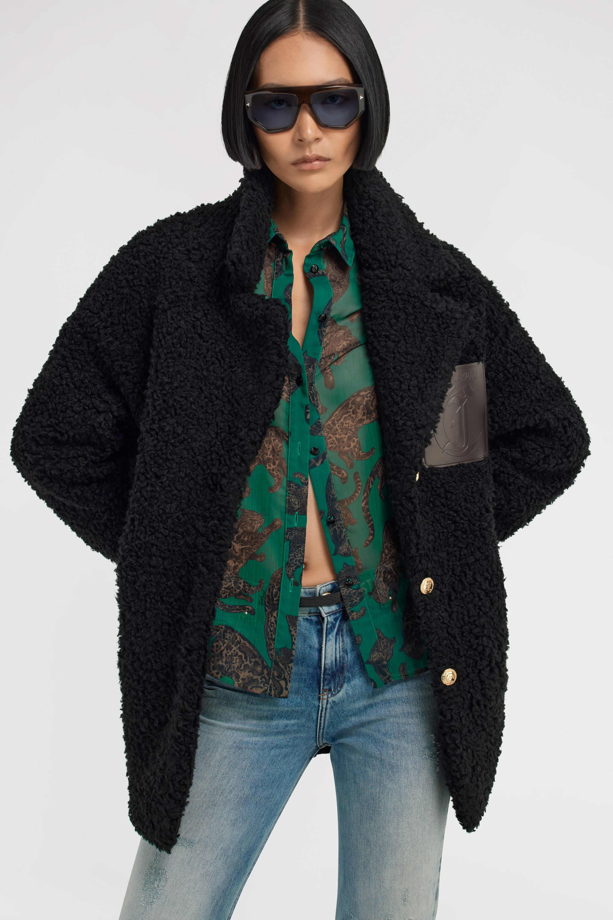 JC Eco pelliccia Just Cavalli Nero TFT157-TF224