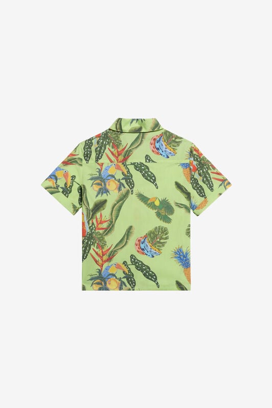 JU Tropicana Print Cotton Shirt JU Tropicana Print Cotton Shirt LIME GREEN WJT70T-7MR12