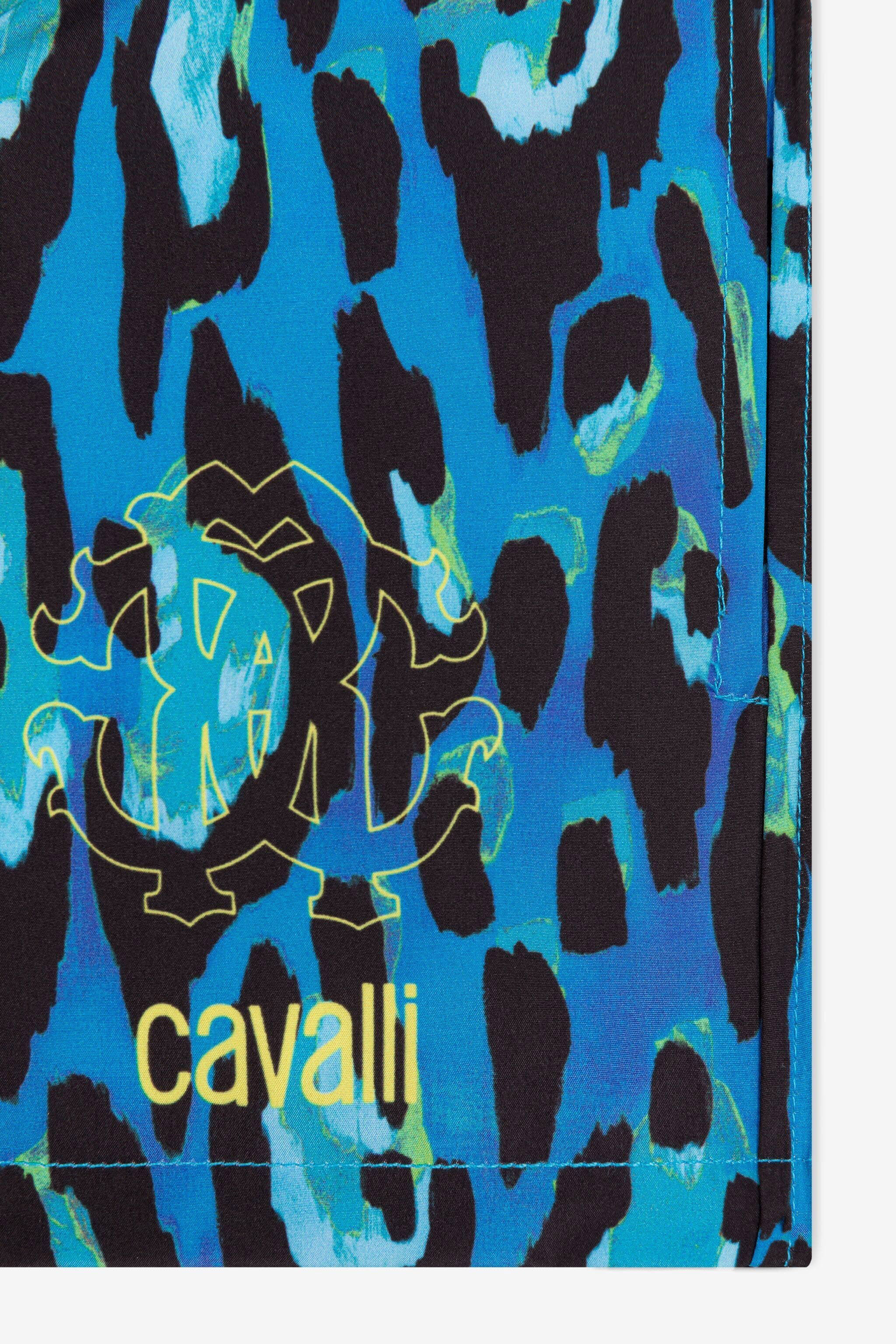 JU Leopard-Print Swim Shorts Blue QJH005-HVF78