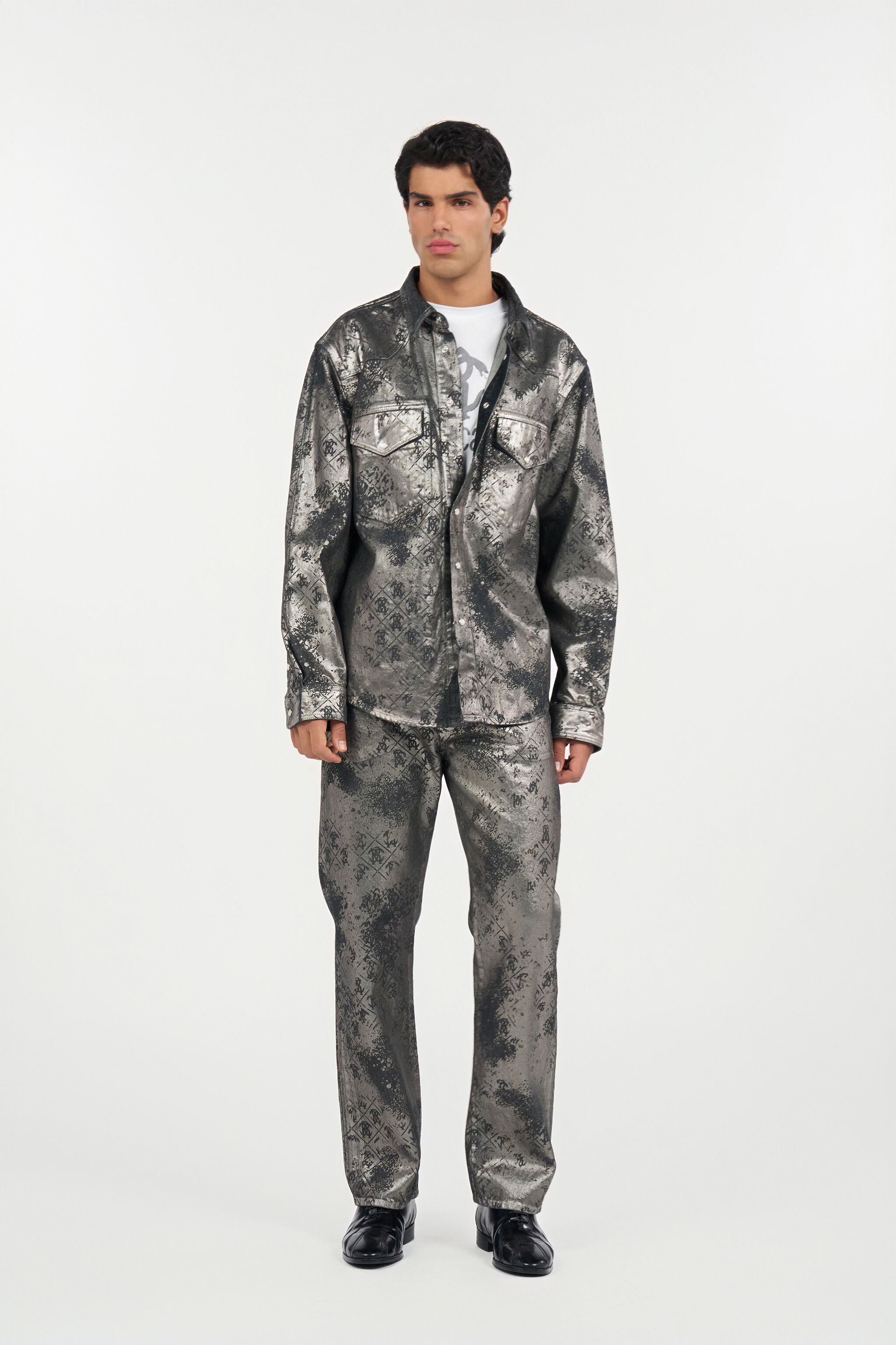 RC Monogram Print Jeans RC Monogram Print Jeans BLACK WRJ205-DN012