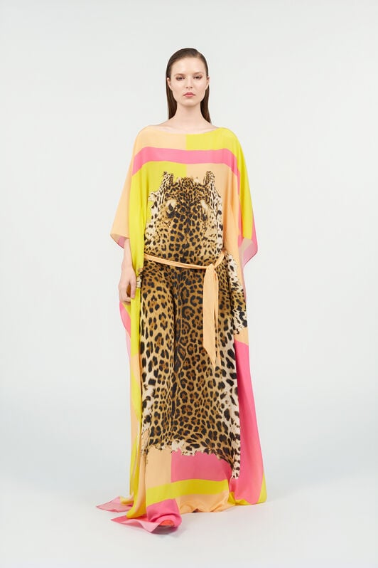 RC Silk Kaftan with Cavalli Pop Print YELLOW WQT180-SQR33