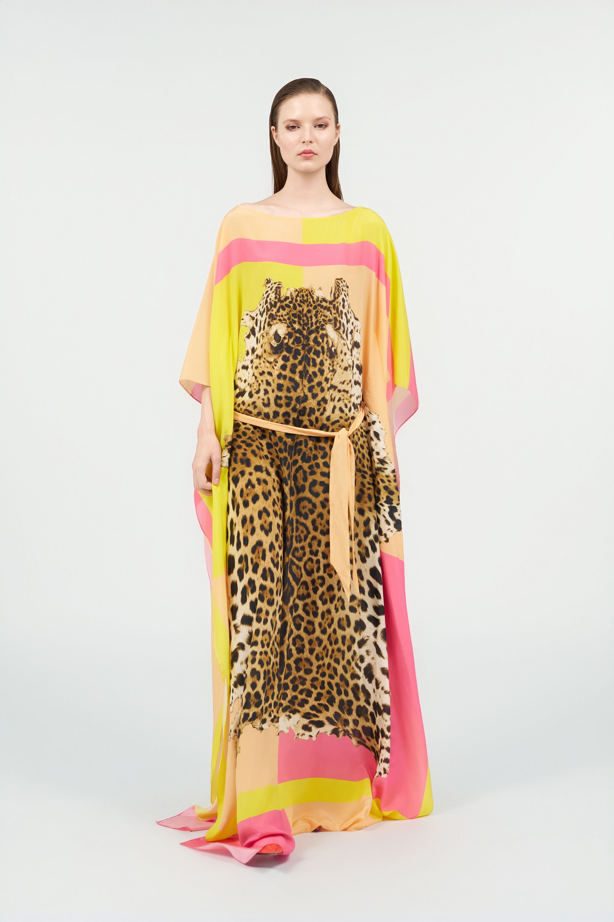 RC Silk Kaftan with Cavalli Pop Print YELLOW WQT180-SQR33