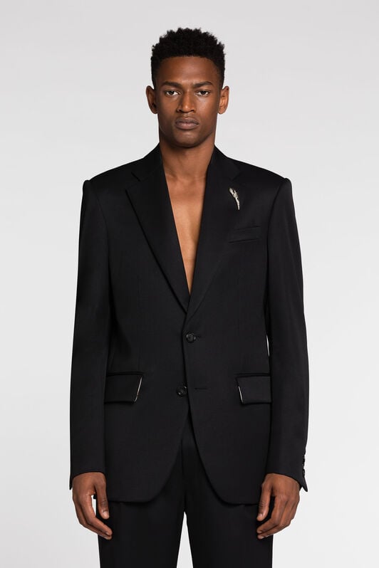 RC Blazer en laine à ornement Tiger Tooth Noir RRT435-VW020