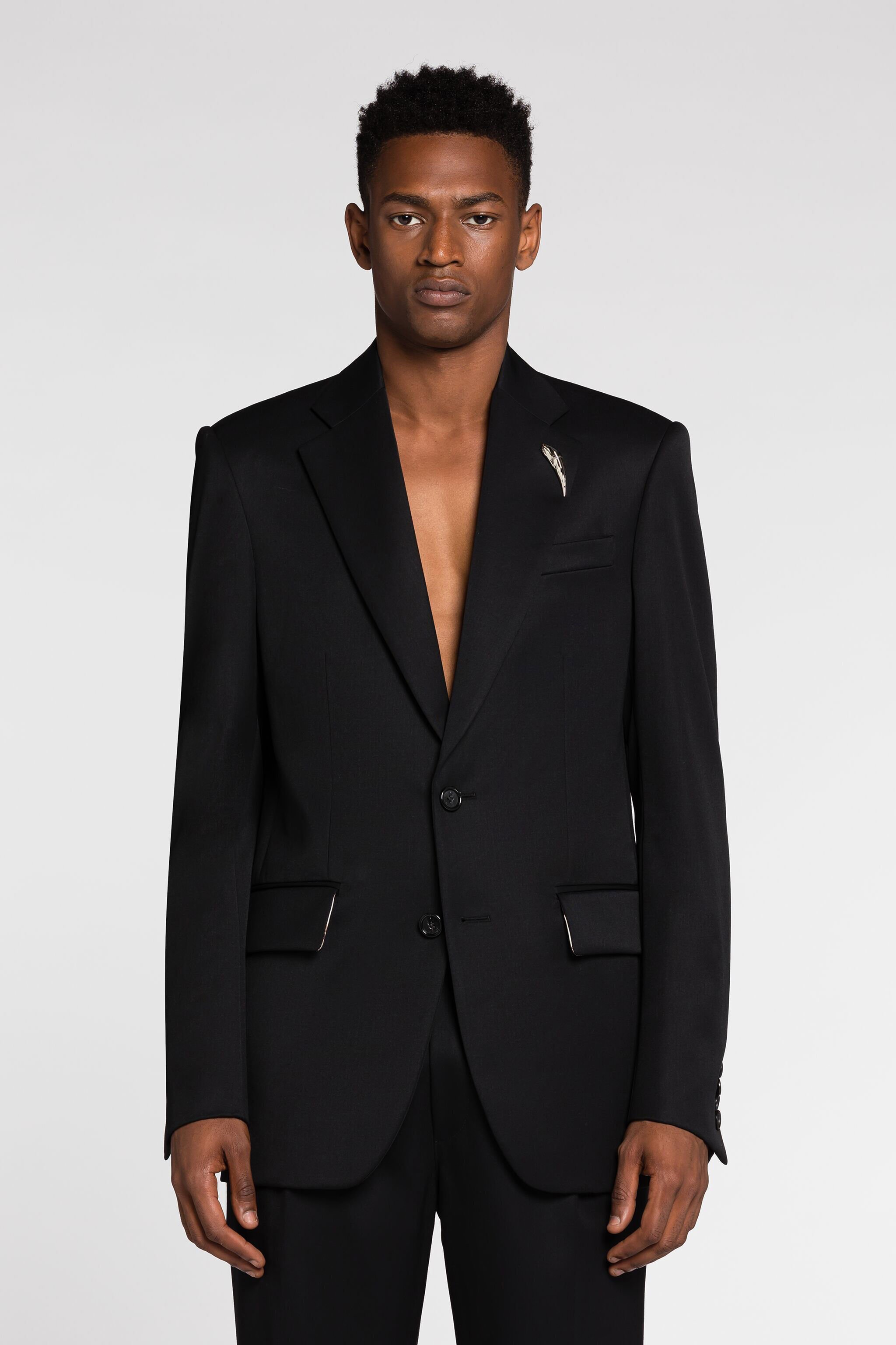 RC Blazer en laine à ornement Tiger Tooth Noir RRT435-VW020