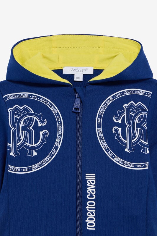 JU Blaues Sweatshirt mit Monogram RC BLUE/YELLOW TJT679-CF050