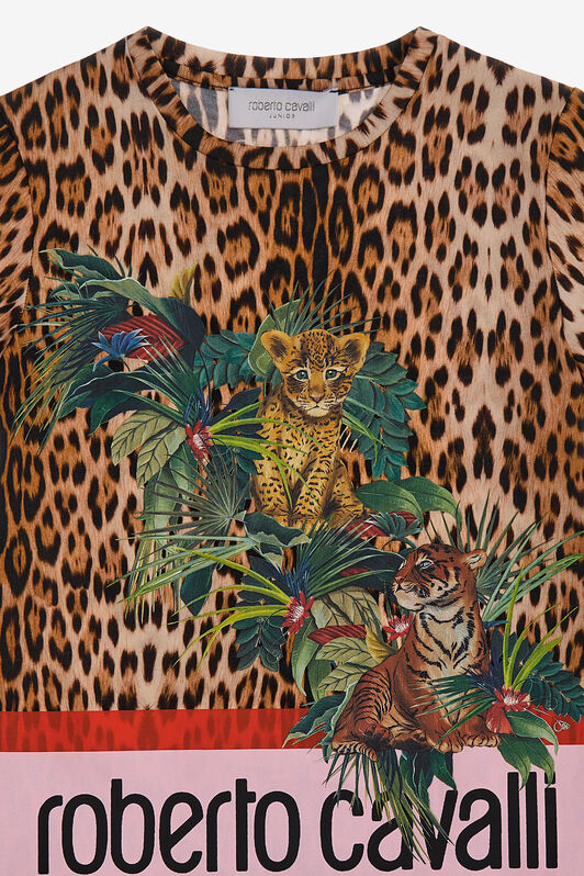 JU Jaguar Skin print T-shirt Hellbraun SJT651-JFI97