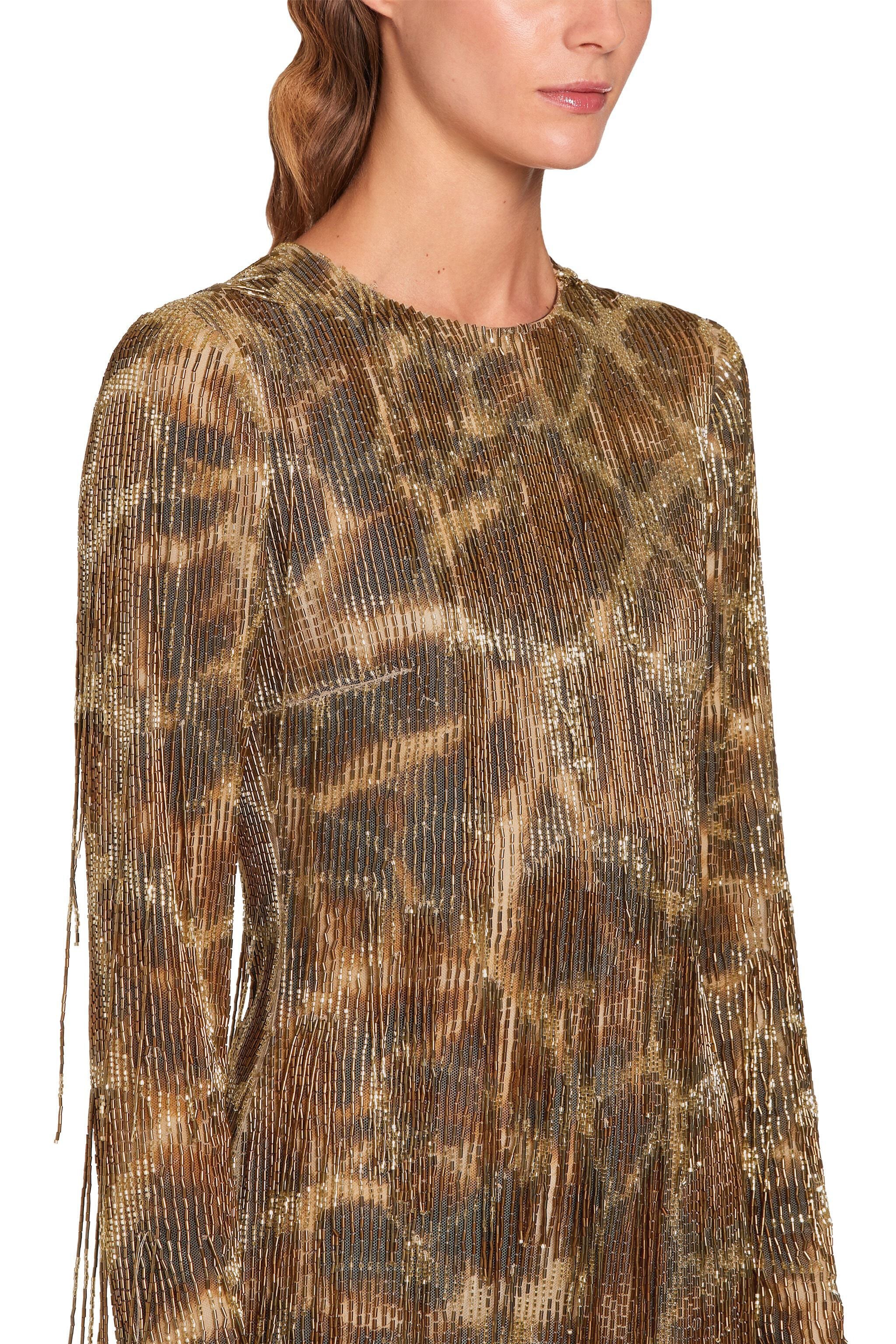 RC Mini abito con motivo Fringed Giraffe BRONZE KQR140-RT020