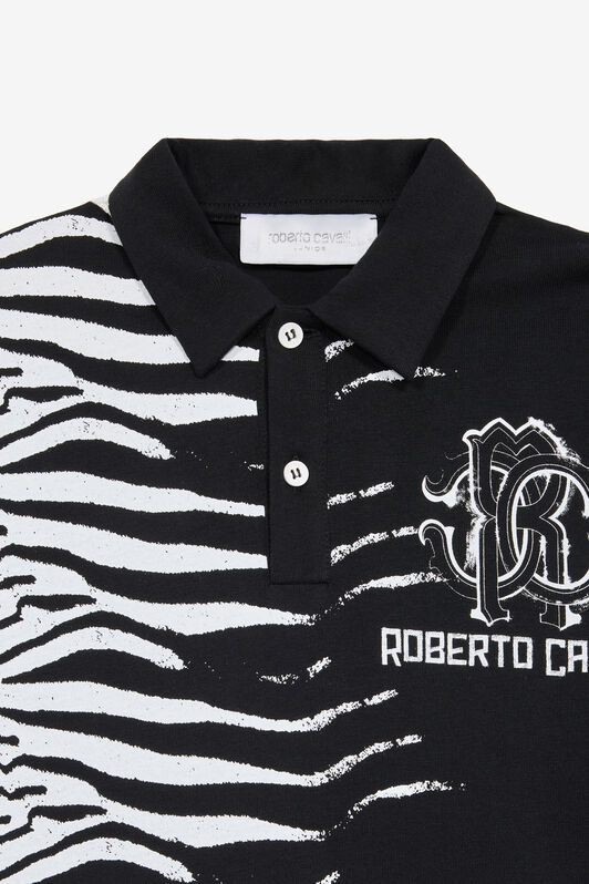 JU Polo Tiger Skin Con Monogram RC E Logo Nero UJT64A-JD001