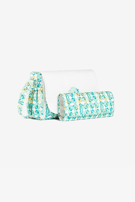 JU RC Monogram-Print Changing Bag JU RC Monogram-Print Changing Bag Light blue QJB013-SB085
