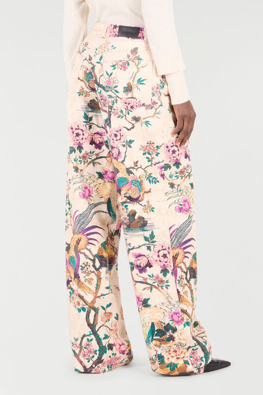RC Jeans with Floral Print RC Jeans with Floral Print Ivory/Pink VKJ207-DAP76