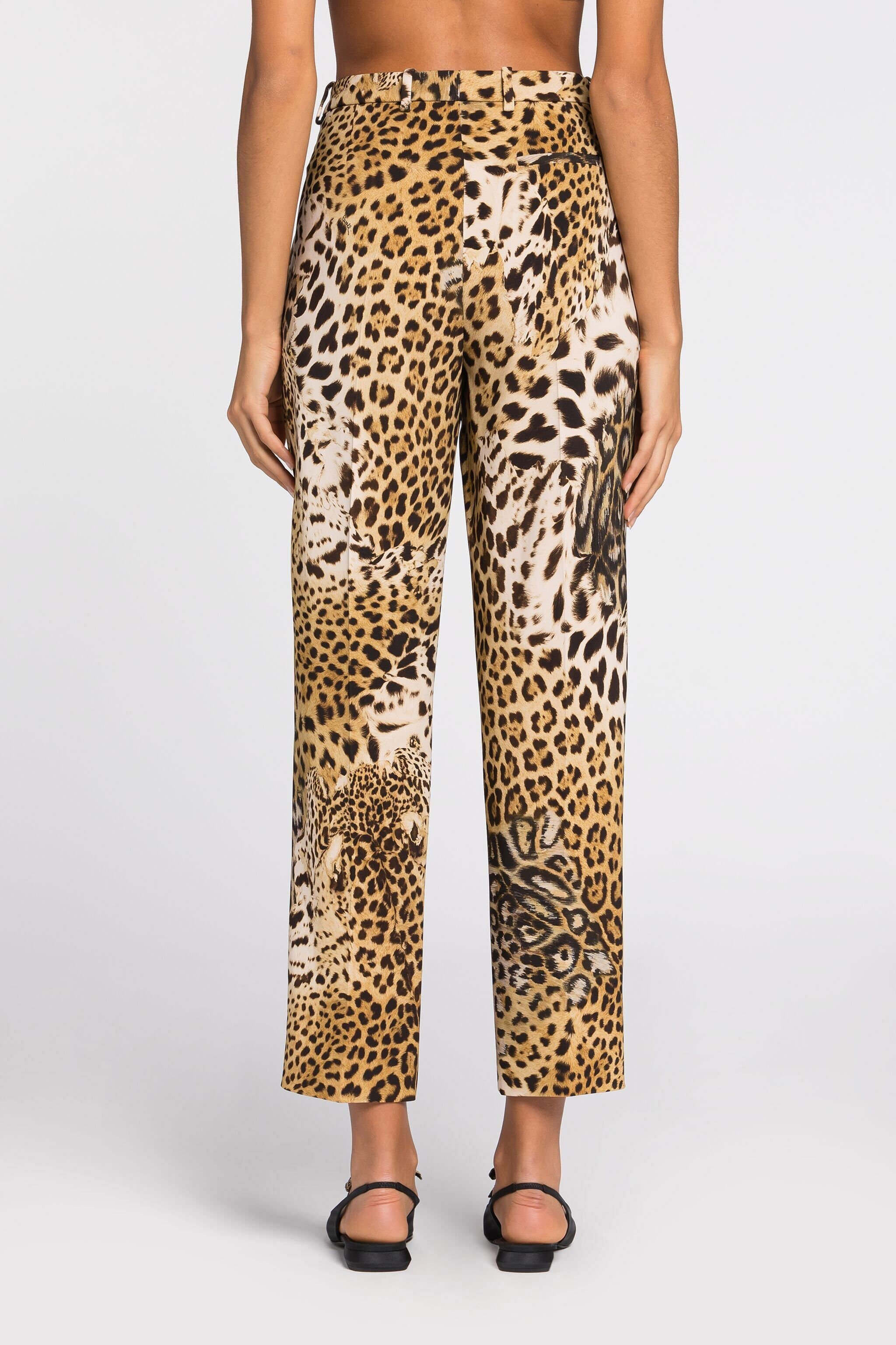 RC Pantaloni a gamba dritta con stampa Jaguar Marrone chiaro QWT206-ORG34
