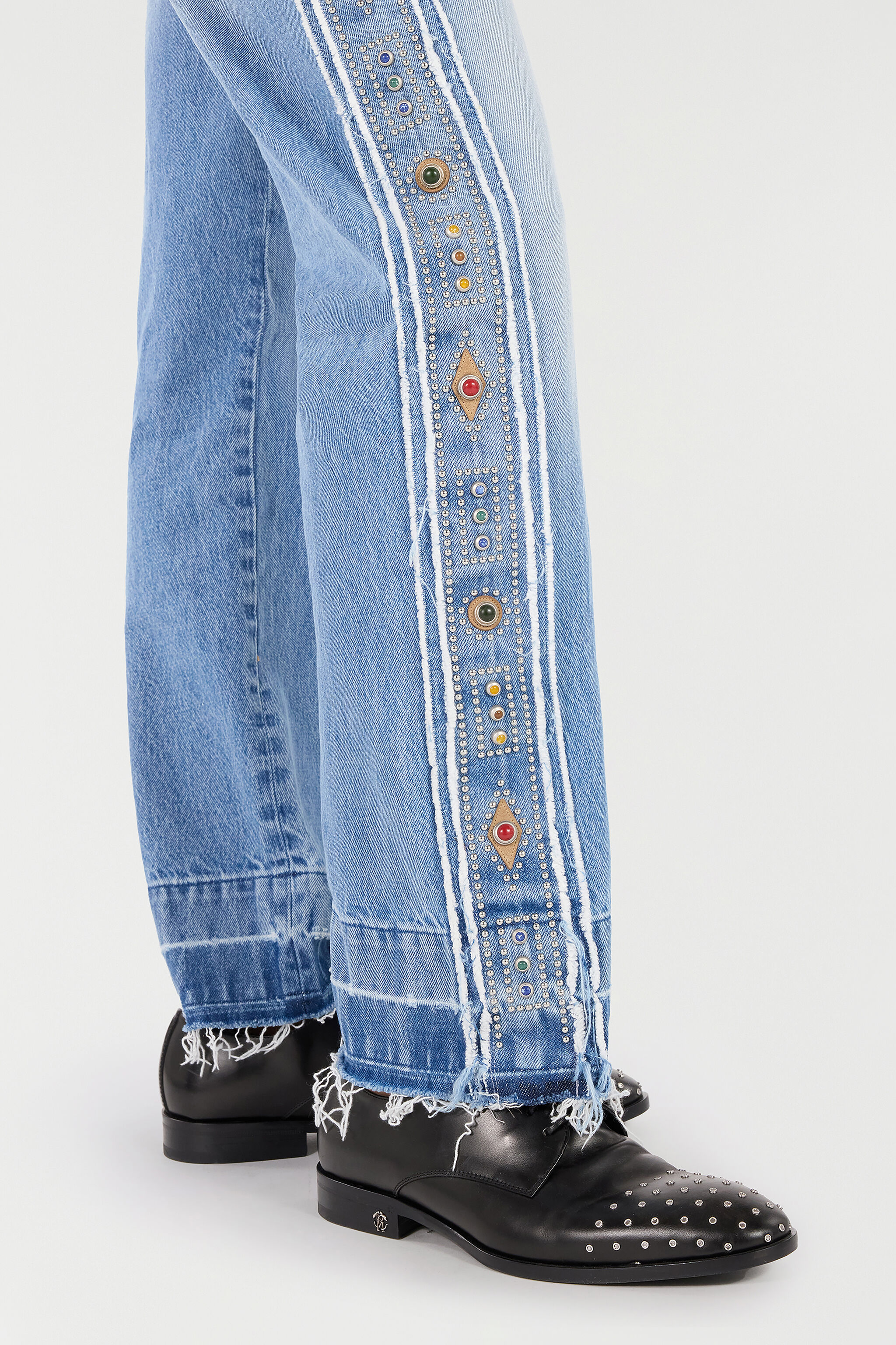 RC Jeans with Stud and Stone Motif Bleu clair VRJ208-VT001