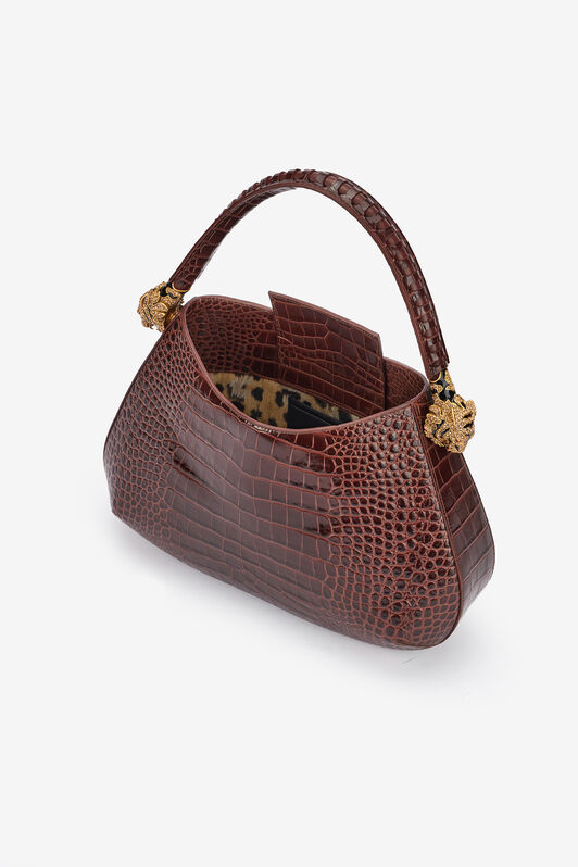 RC Hobo Roar Bag Mit Kroko-Print Dunkelbraun TKB022-PZ975