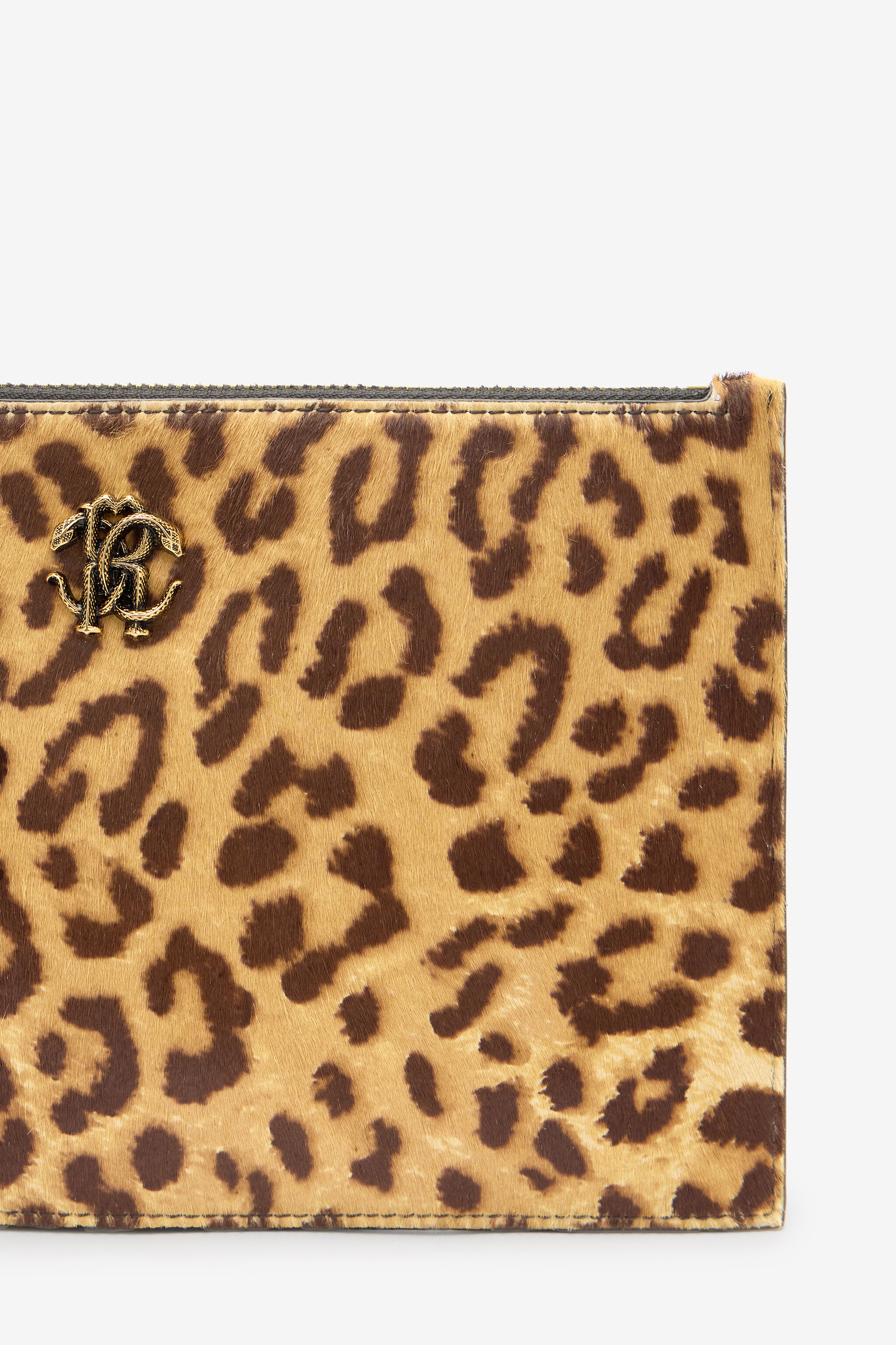 RC Flat Pouch in Jaguar Skin Print Brown VKA005-ZV012