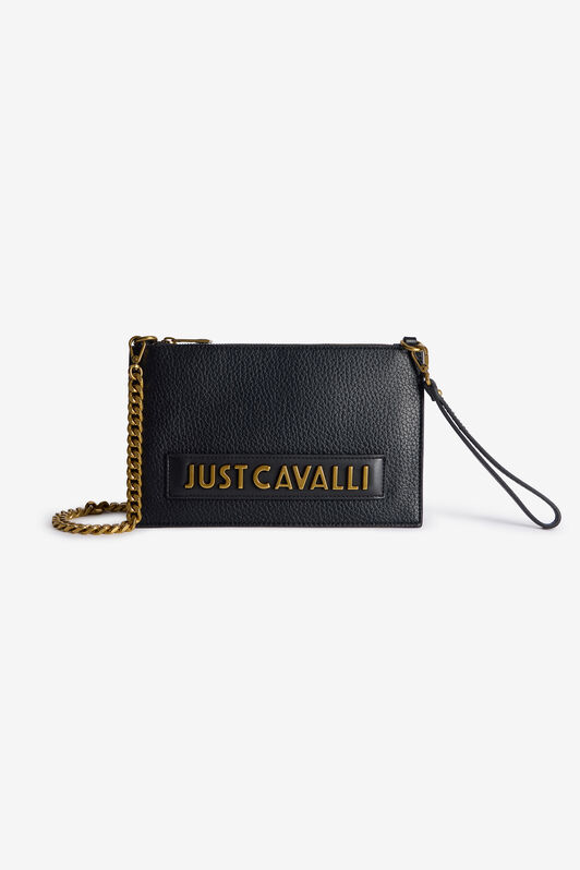 JC Hammered Clutch With Lettering Black TFB064-TF429