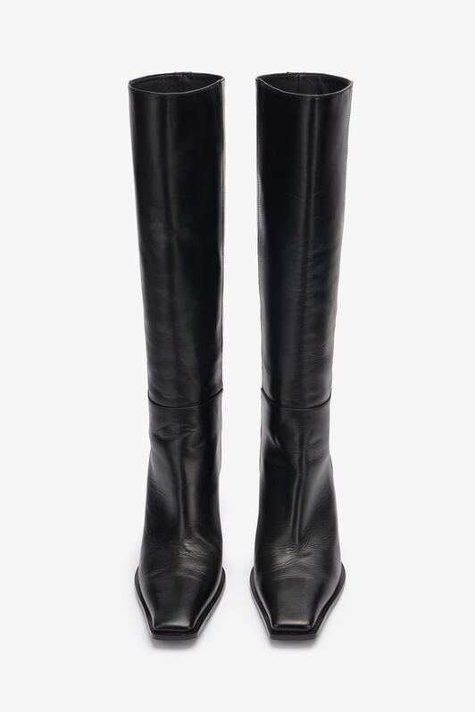 RC Leather Boots With Mirror Snake Monogram RC Leather Boots With Mirror Snake Monogram Black TKS011-PZ590