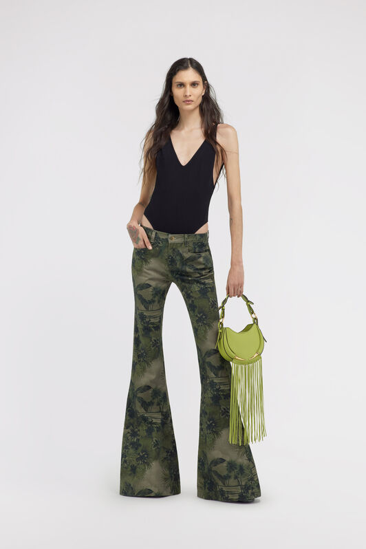 RC Hawaii Green printed Jeans Dark green SKJ205-DAI84