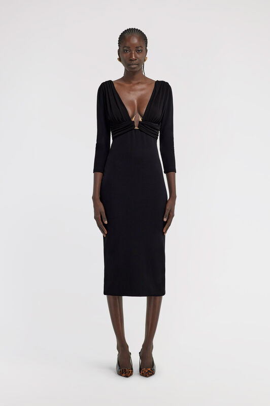 RC Vestido con detalle dorado Negro TKT139-JJ034
