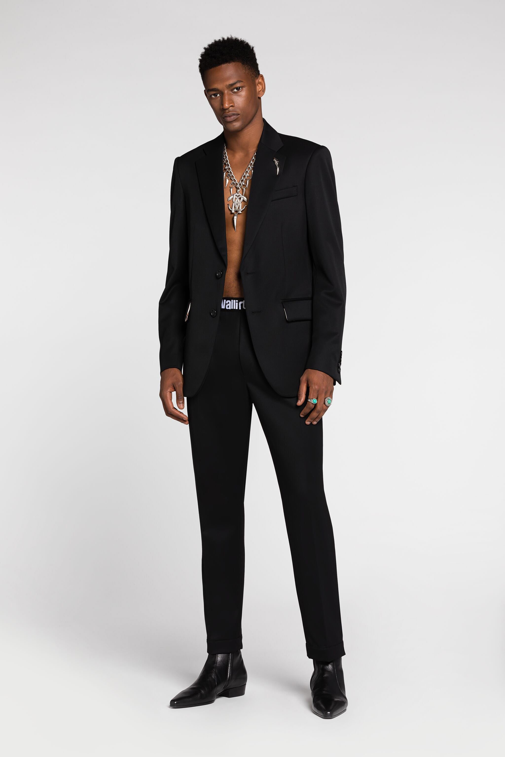 RC Blazer en laine à ornement Tiger Tooth Noir RRT435-VW020