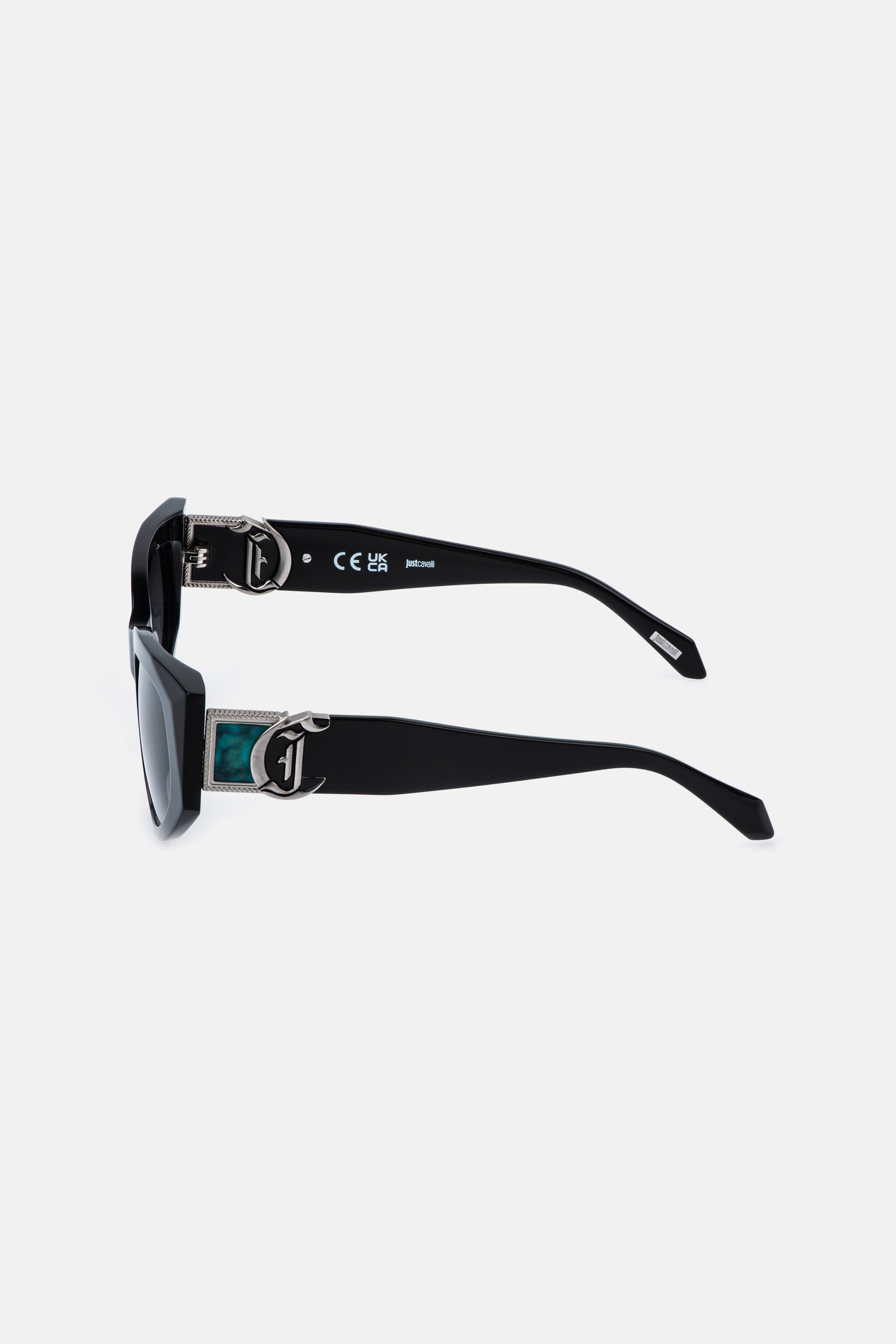 JC Sunglasses with  bold cat-eye frame SHINY BLACK VALD17-ID257
