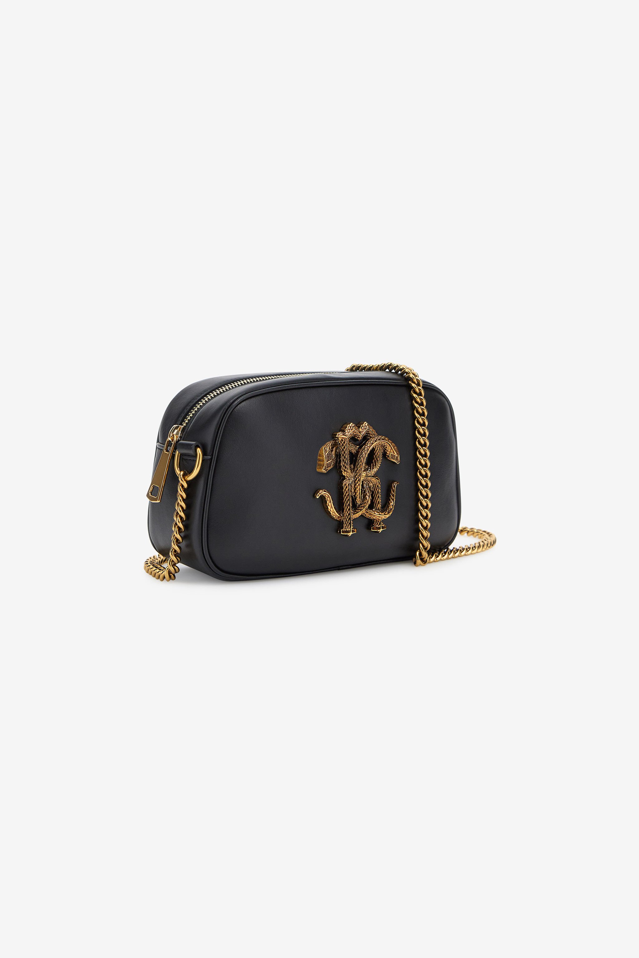 RC Shoulder bag with Monogram Mirror Snake Black SKB010-PZ172