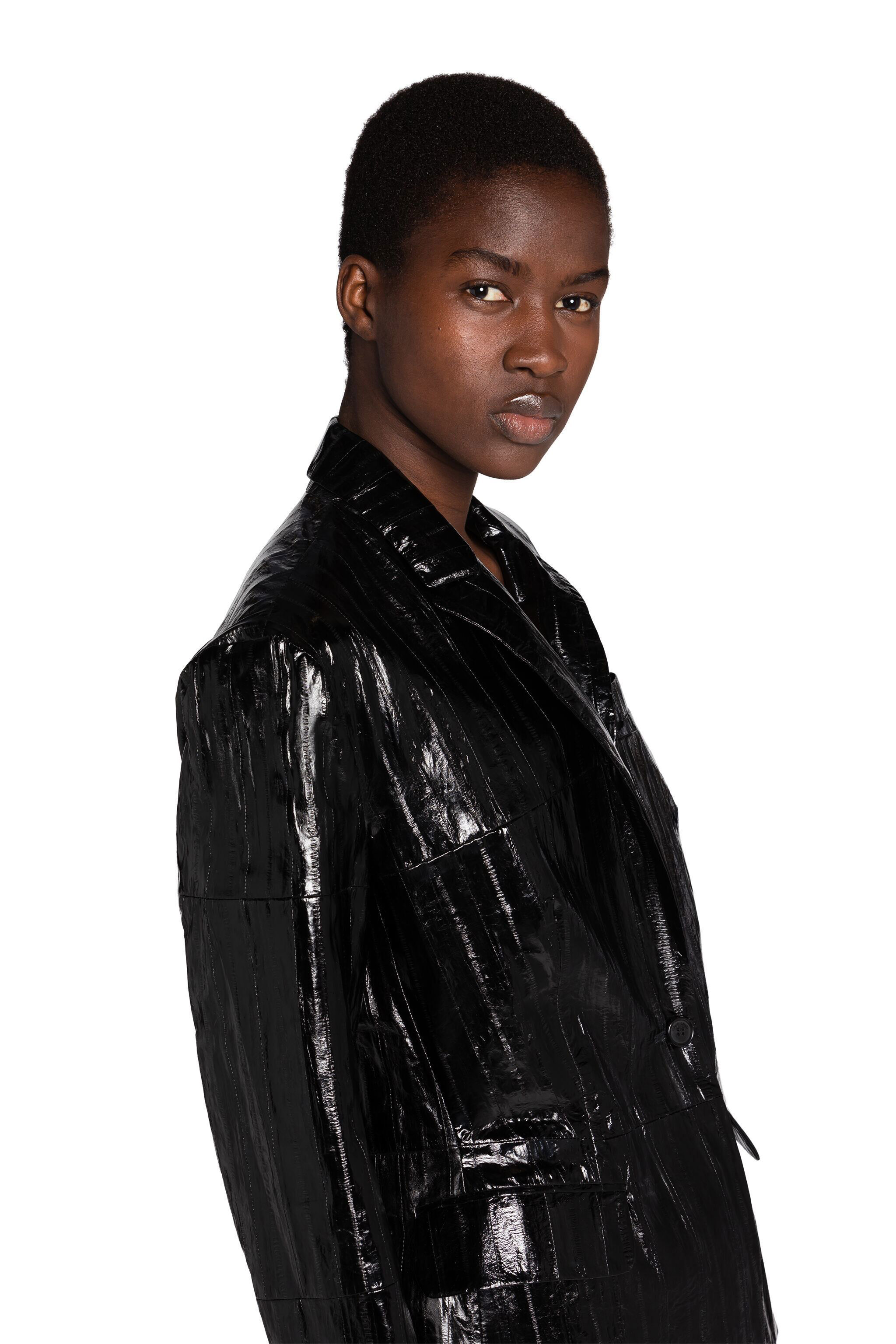 RC Embroidered Coated Blazer Schwarz MQP409-UB089