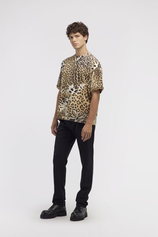RC T-shirt with Jaguar Skin print Light Brown SRT62E-3PH91