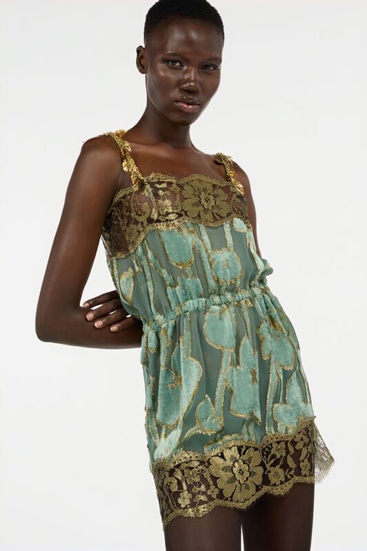 RC Sage Mini Dress With Floral Pattern SALVIA VWT144-FC007