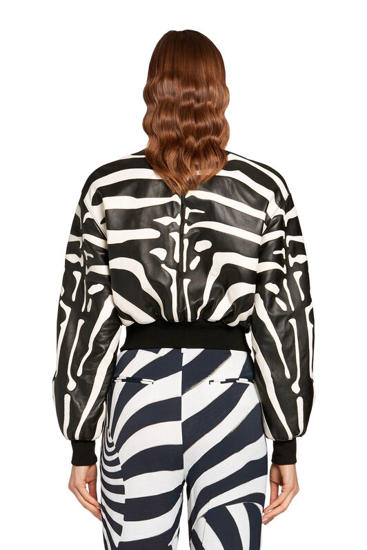 RC Bomber cropped con motivo Zebra Avantgarde BLACK/WHITE KWP805-PN048