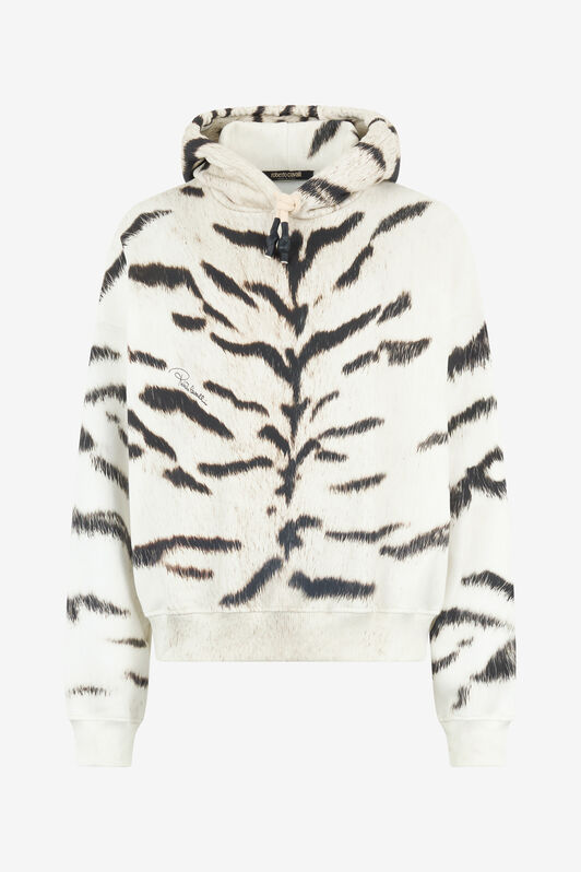 RC Herren-Sweatshirt Mit Print White Tigresse OGAT X Roberto Cavalli Schwarz/Weiß UNT69F-2GA39