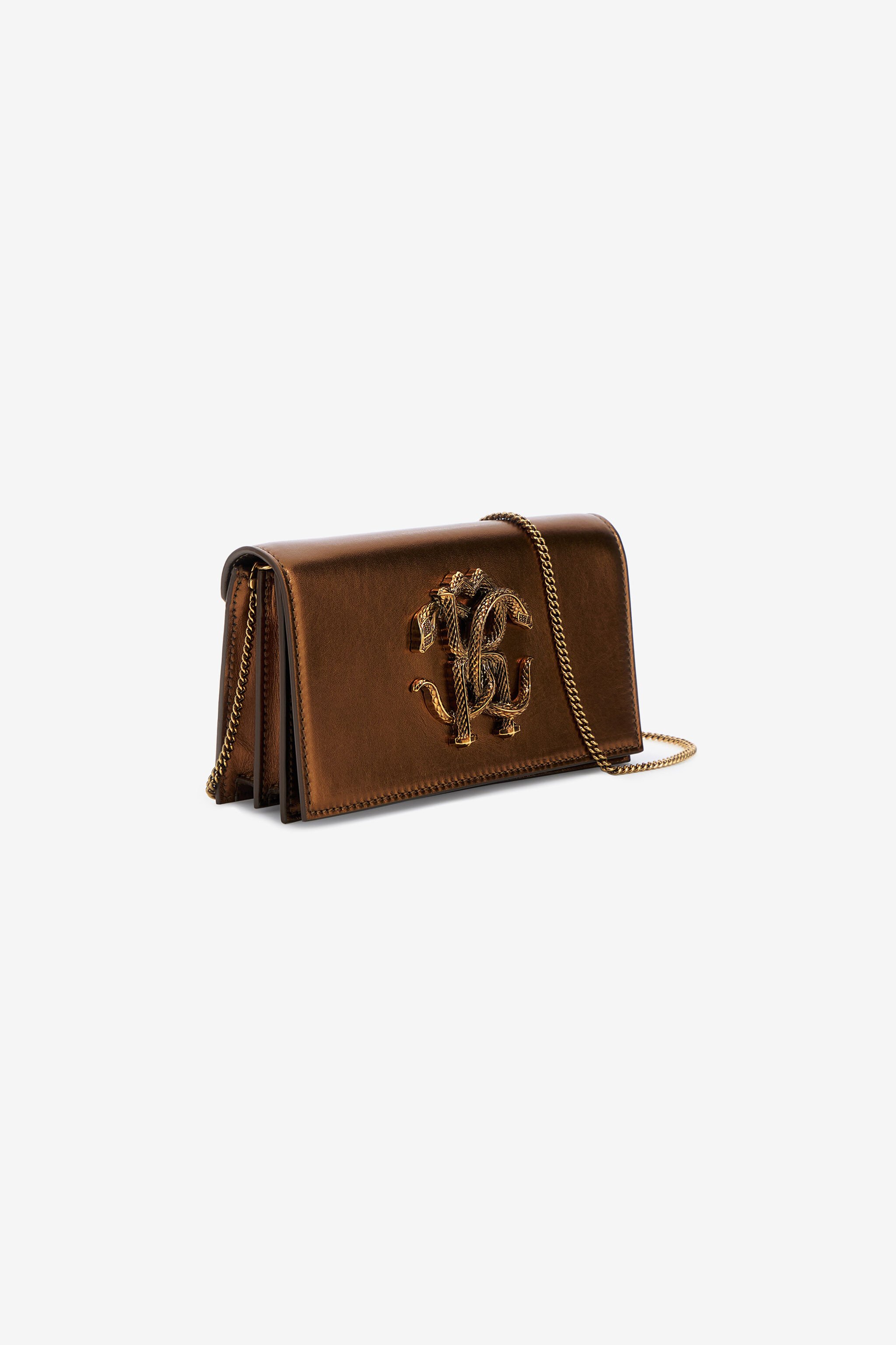 RC Shoulder bag with Monogram Mirror Snake Bronze SKB112-PN199