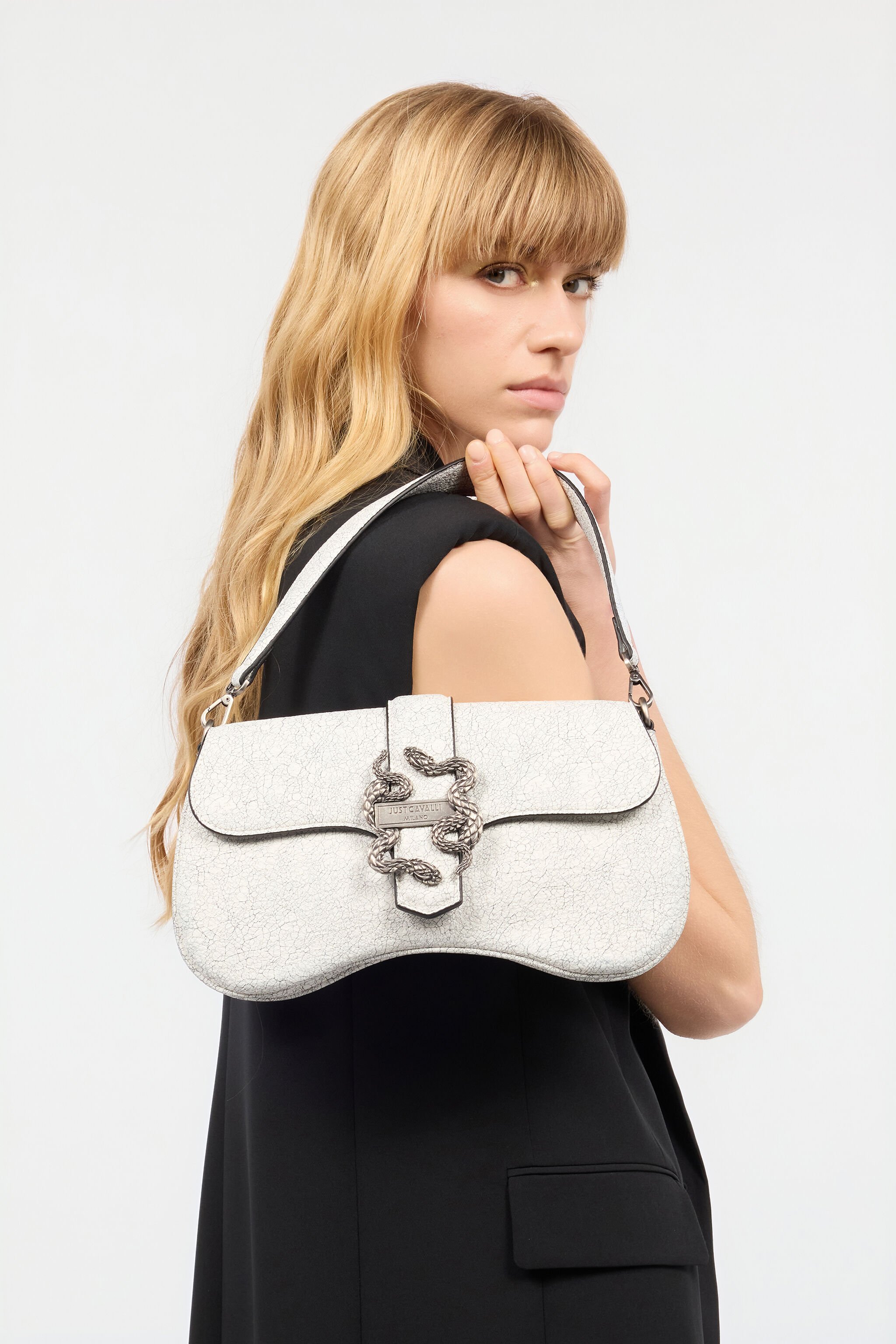 JC Bolso Efecto Mármol Con Mirror Snake Blanco UFB029-UF398