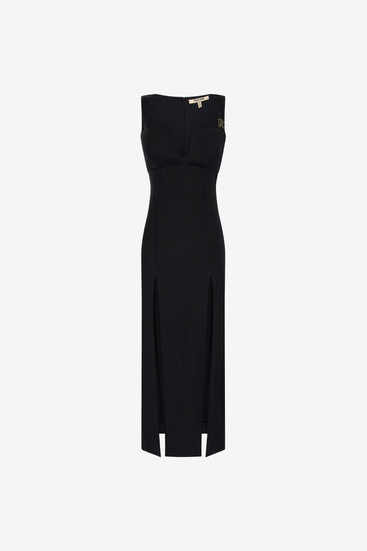 RC Midi dress with slits Negro SKT110-HR001