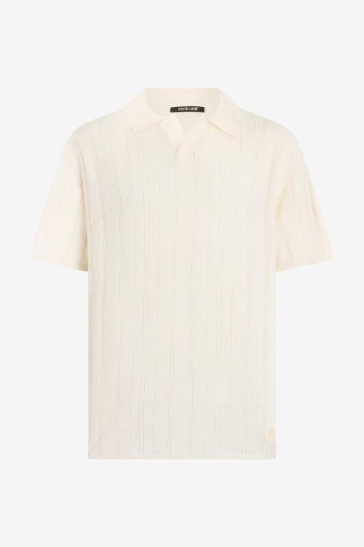 RC Cream Ribbed Polo WHITE SOT60Q-AI007