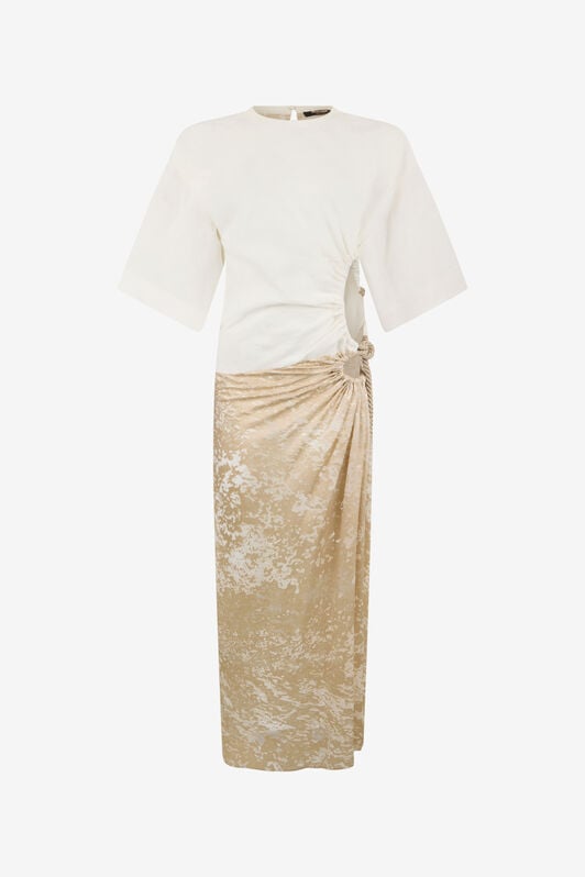 RC Wall Print Dress Ivory UWT120-LG018