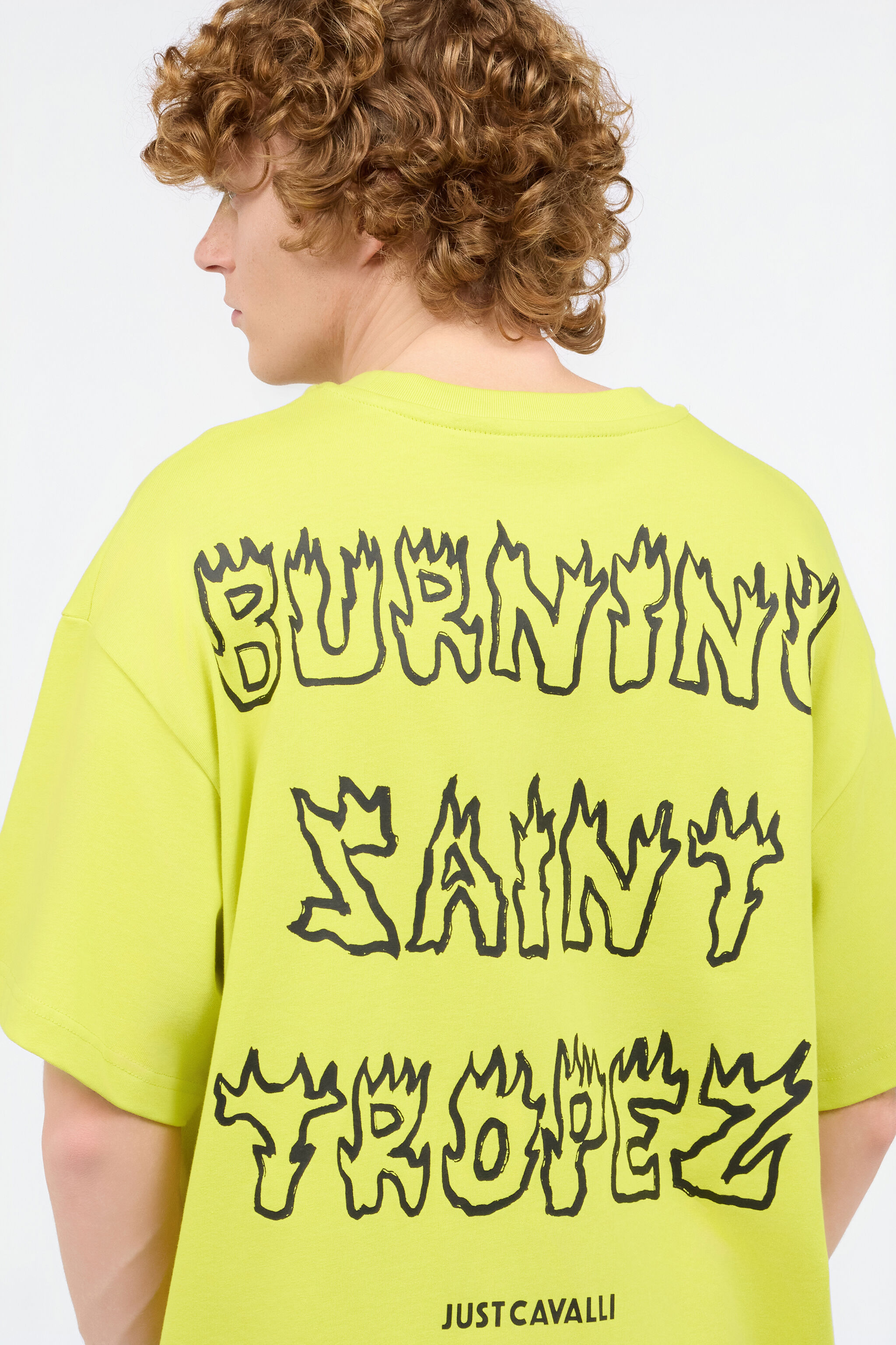 JC T-Shirt Mit In Flammen Stehendem Schriftzug Hellgrün UFT060-UF080